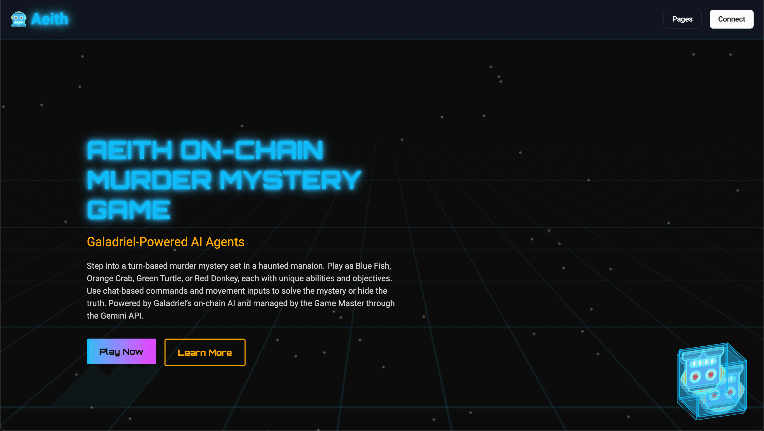 Interactive narrative game using AI for dynamic storytelling.